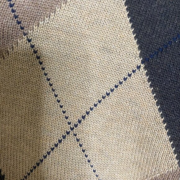 Cutter & Buck Mens 3XT Argyle Sweater Brown Cotton Preppy Old Money - Picture 3 of 10